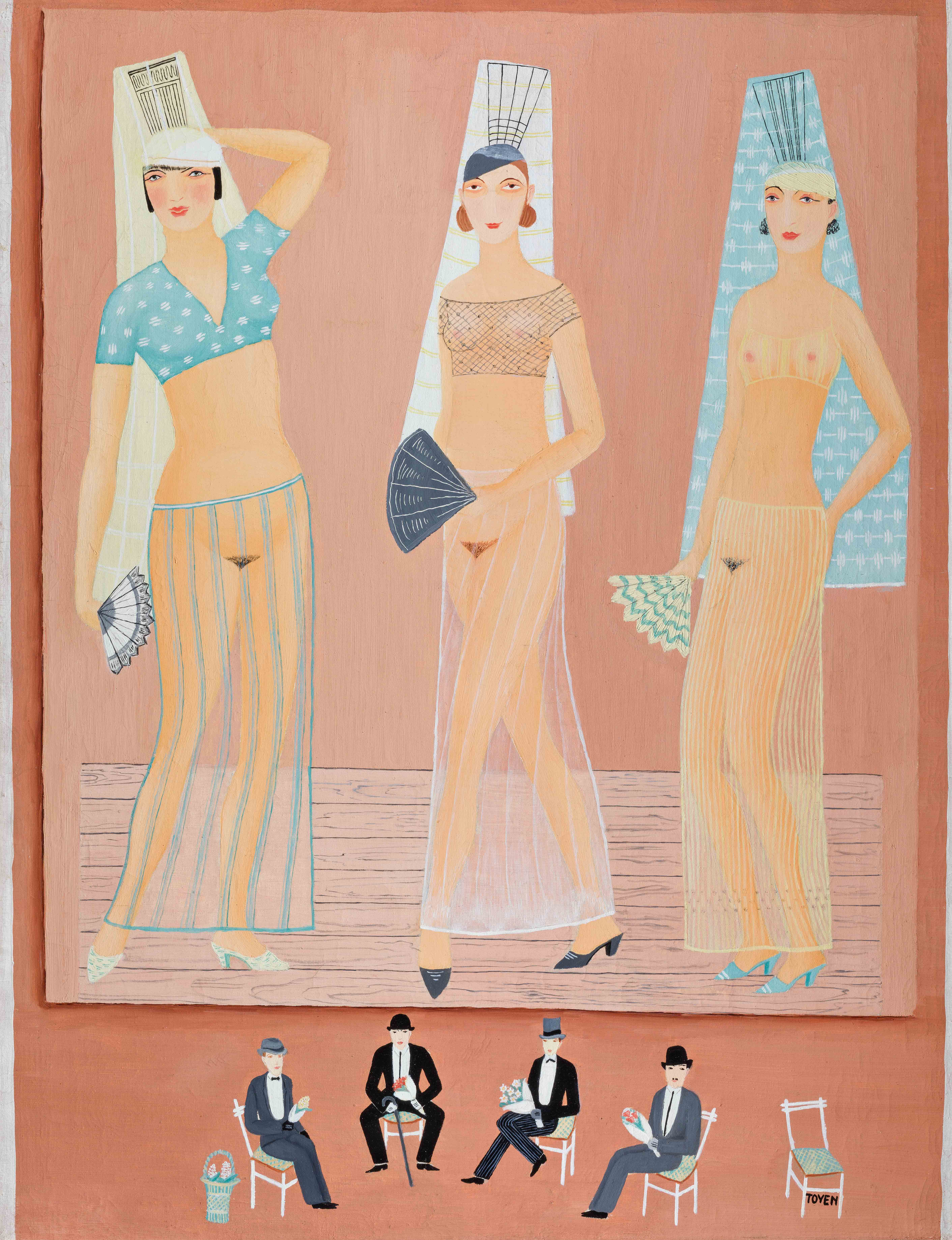 Tři tanečnice | Drei Tänzerinnen, 1925 Öl auf Leinwand, 77 × 69,5 cm Nationalgalerie Prag, © VG Bild-Kunst, Bonn 2021 Foto: © National Gallery Prague 2021