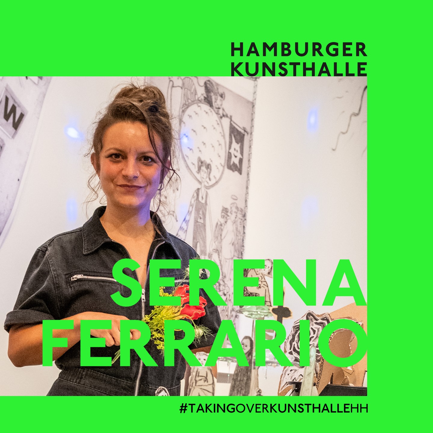 Serena Ferrario in ihrer Installation "Where the Drawings Live", Hamburger Kunsthalle 2021, Foto: Jörg Carstensen