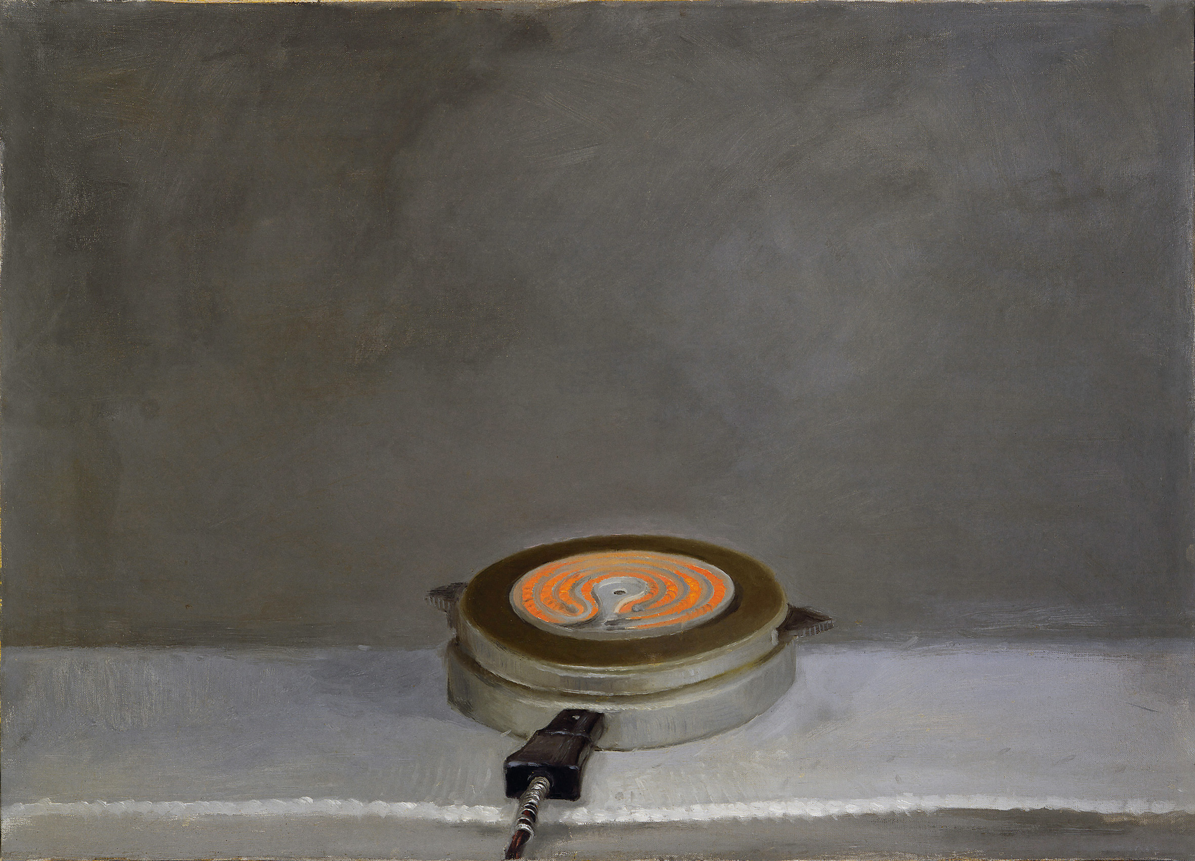Vija Celmins (*1938) Hot Plate, 1964 Öl auf Leinwand, 63,5 x 88,9 cm  Collection: Renee and David McKee © Vija Celmins, Image courtesy  McKee Gallery