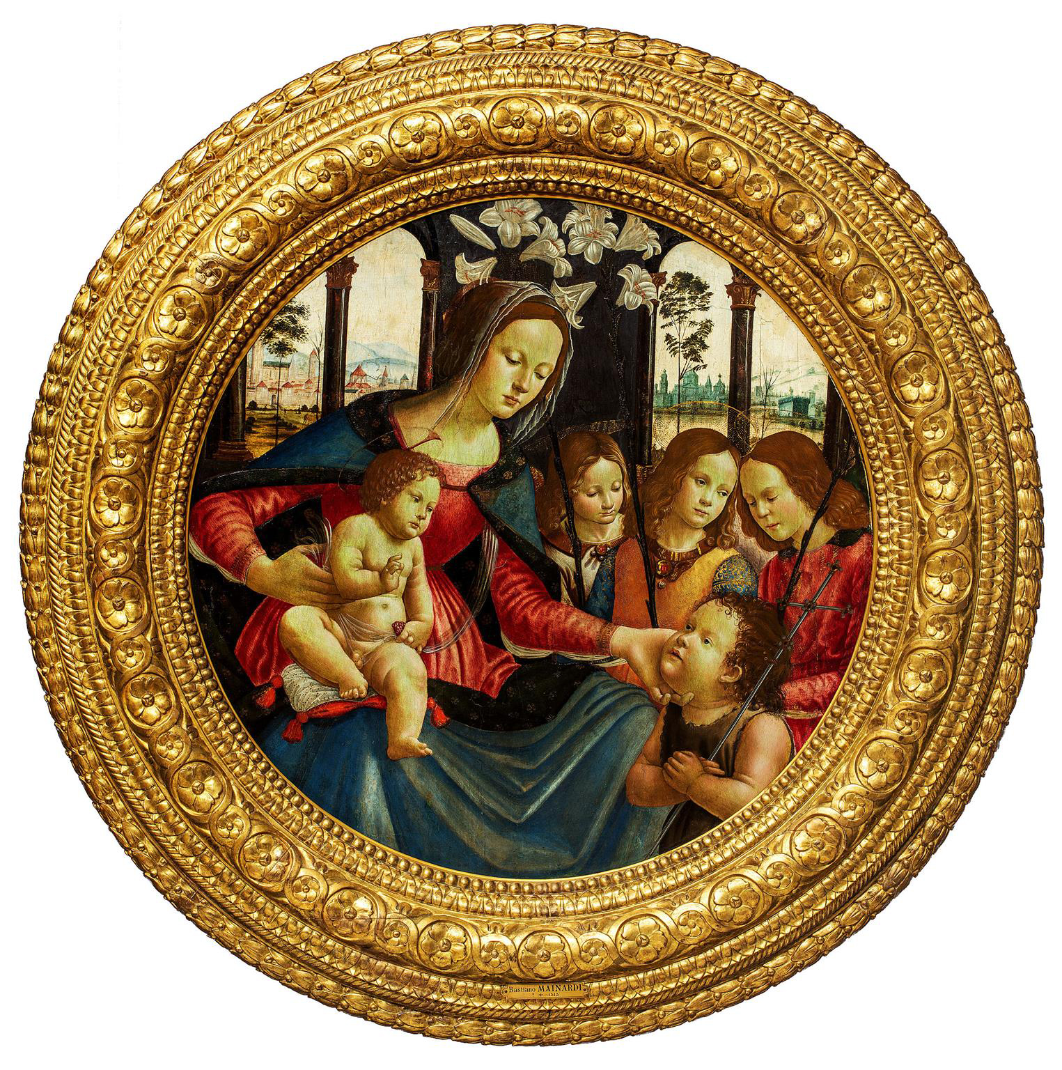 Sebastiano di Bartolo Mainardi (1466 - 1513), Maria mit Kind, Johannes dem Täufer und Engeln, 1495-1513, © Hamburger Kunsthalle / bpk Foto: Christoph Irrgang