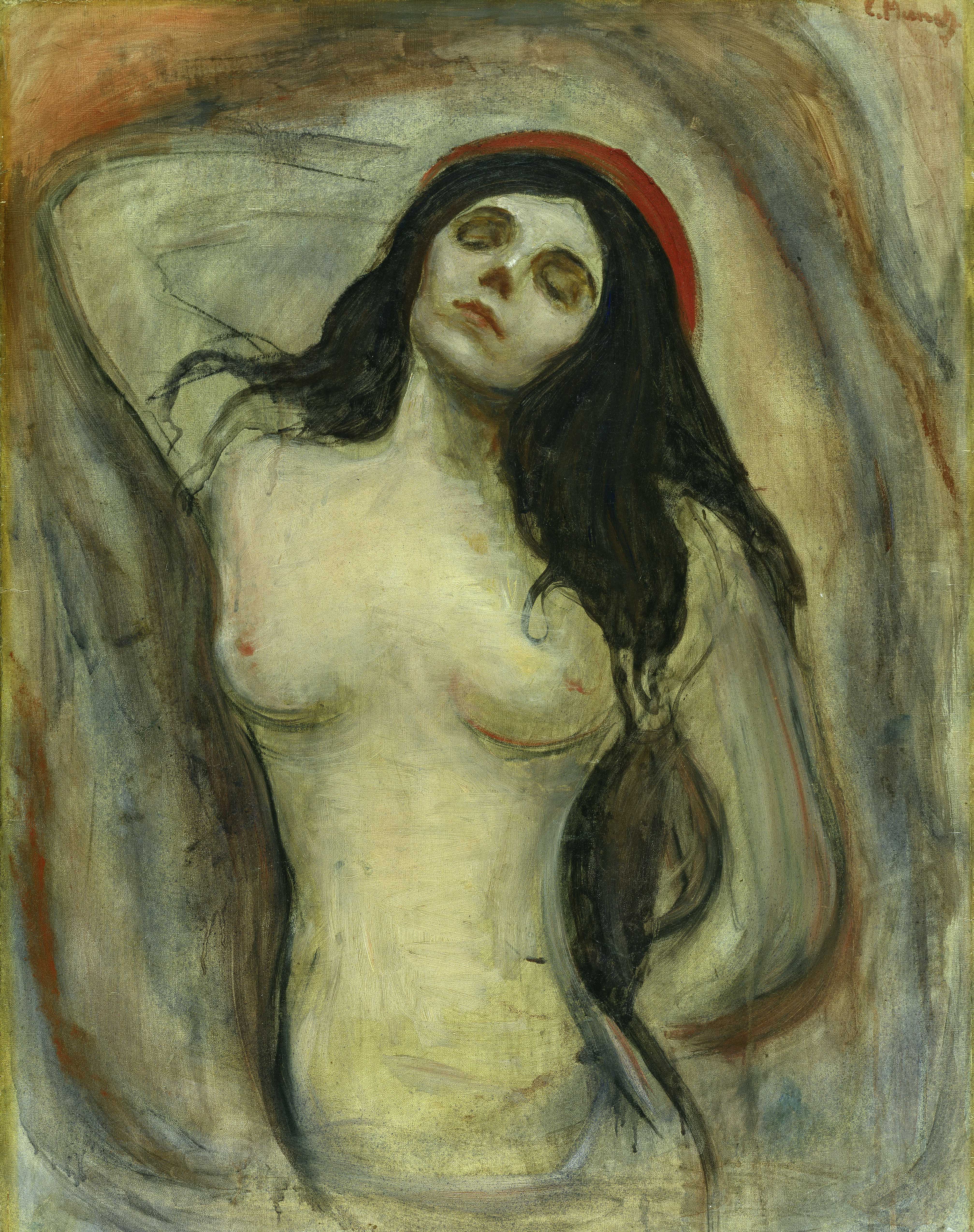 Edvard Munch (1863-1944) Madonna, 1893-1895 Öl auf Leinwand, 60 x 71 cm  Hamburger Kunsthalle © SHK / Hamburger Kunsthalle / bpk Photo: Elke Walford