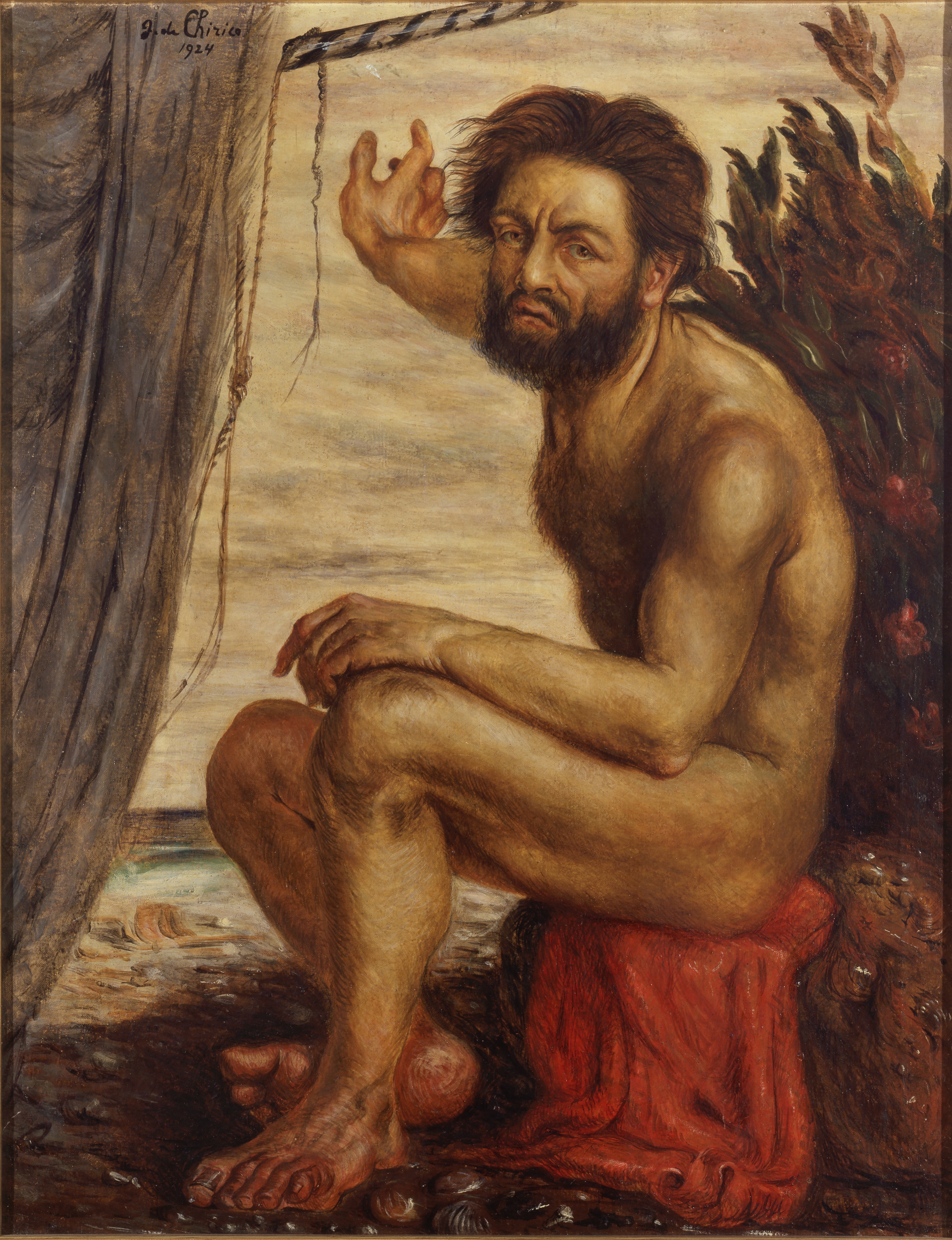 Giorgio de Chirico, Selbstbildnis als Odysseus * Autoportrait en Ulysse, 1922–1924 Öl auf Leinwand, 91 × 71,5 cm Privatsammlung Foto Privatsammlung