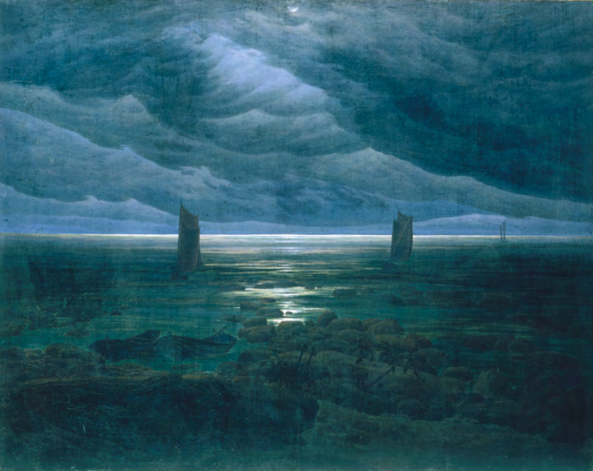 Caspar David Friedrich, Meeresufer im Mondschein 1835/36,Hamburger Kunsthalle