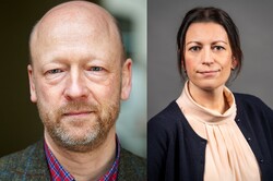 Foto links: Dr. Johann Hinrich Claussen, © Foto: Kulturbüro der EKD, Andreas Schölzel; rechts: Sandra Pisot, © Foto: Romanus Fuhrmann