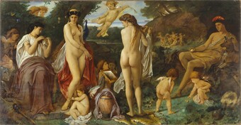 Anselm Feuerbach (1829–1880), Das Urteil des Paris, 1870, Öl auf Leinwand, 228 x 443 cm © Hamburger Kunsthalle / bpk Foto: Elke Walford Anselm Feuerbach (1829–1880), Das Urteil des Paris, 1870, Öl auf Leinwand, 228 x 443 cm © Hamburger Kunsthalle / bpk Foto: Elke Walford