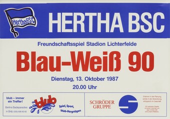 Andreas Slominski (*1959), Freundschaftsspiele, 1986–1988, Eines von 11 Fußballplakaten, Hamburger Kunsthalle, Schenkung Alexander Schröder, 2024 © Courtesy the artist, Foto: Stefan Korte Andreas Slominski (*1959), Freundschaftsspiele, 1986–1988, Eines von 11 Fußballplakaten, Hamburger Kunsthalle, Schenkung Alexander Schröder, 2024 © Courtesy the artist, Foto: Stefan Korte