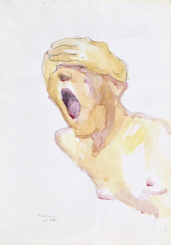 Maria Lassnig (1919–2014), Ohne Titel (Schreiende), 1981, Maria Lassnig Stiftung © Maria Lassnig Stiftung / VG Bild-Kunst, Bonn 2025, Foto: Roland Krauss  Maria Lassnig (1919–2014), Ohne Titel (Schreiende), 1981, Maria Lassnig Stiftung © Maria Lassnig Stiftung / VG Bild-Kunst, Bonn 2025, Foto: Roland Krauss