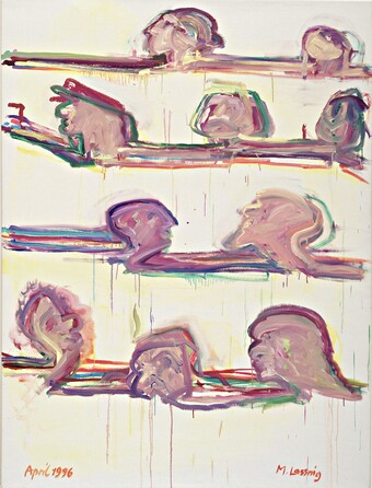 Maria Lassnig (1919–2014), Malfluss = Lebensfluss, 1996, Maria Lassnig Stiftung © Maria Lassnig Stiftung / VG Bild-Kunst, Bonn 2026