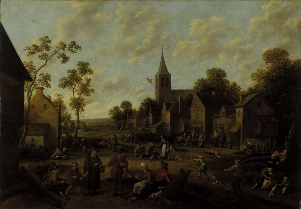 Joost Cornelisz. Droochsloot	Dörfliche Szene 1658, Öl auf Holz	59 x 83,3 cm	HK-695 Joost Cornelisz. Droochsloot	Dörfliche Szene 1658, Öl auf Holz	59 x 83,3 cm	HK-695