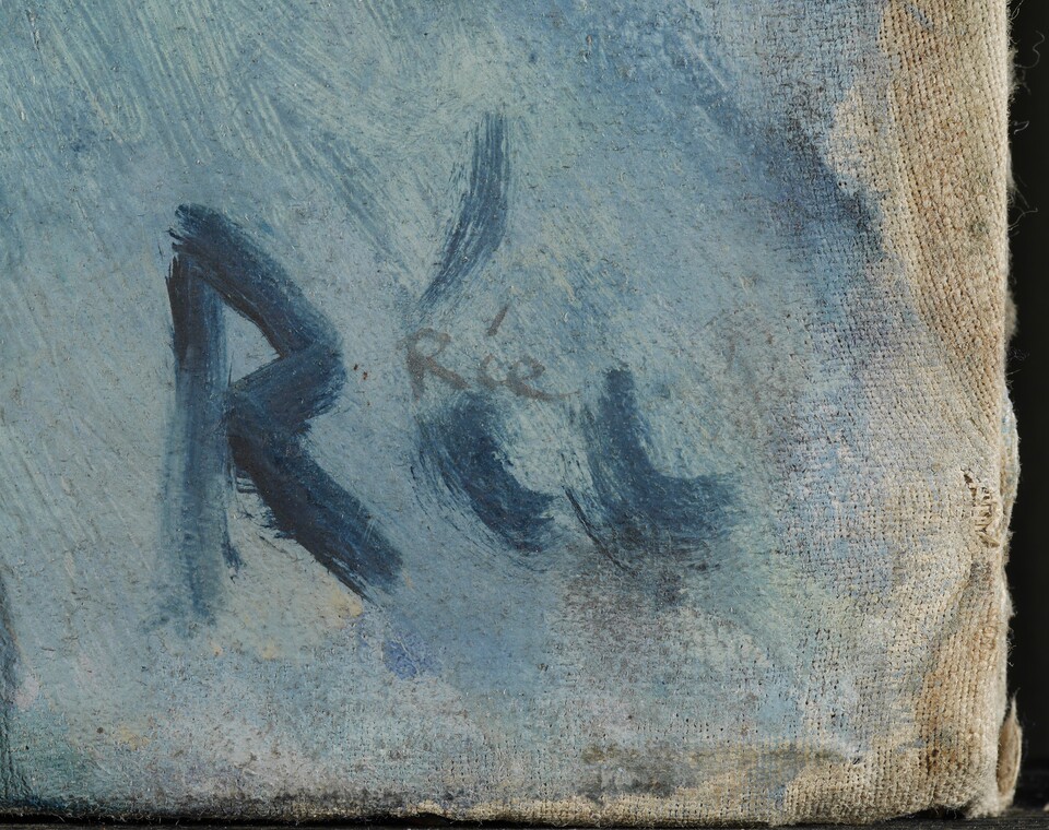 Signatur auf Anita Rée (1885–1933): Schlucht bei Pians, 1921, Foto: Heike Schreiber / Nikoline Zornikau Signatur auf Anita Rée (1885–1933): Schlucht bei Pians, 1921, Foto: Heike Schreiber / Nikoline Zornikau
