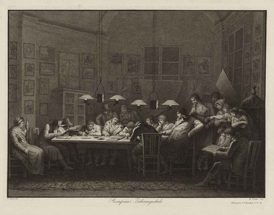 Giulio Tomba, Stecher (um 1780–1841), Felice Giani, Zeichner (1758–1823) Rosaspinas's Zeichenschule, 1811, Hamburger Kunsthalle, Kupferstichkabinett © Hamburger Kunsthalle / bpk