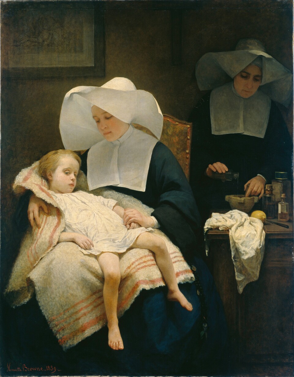 Henriette Browne (1829–1901), Die barmherzigen Schwestern, 1859, Öl auf Leinwand, 167 x 130 cm © Hamburger Kunsthalle / bpk Foto: Elke Walford Henriette Browne (1829–1901), Die barmherzigen Schwestern, 1859, Öl auf Leinwand, 167 x 130 cm © Hamburger Kunsthalle / bpk Foto: Elke Walford