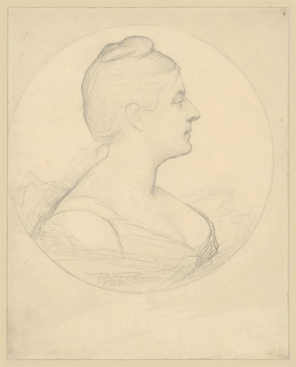 Jules Clément Chaplain (1839–1909), Bildnis einer Frau im Profil nach links, Hamburger Kunsthalle, Kupferstichkabinett, © Hamburger Kunsthalle / bpk  Foto: Christoph Irrgang