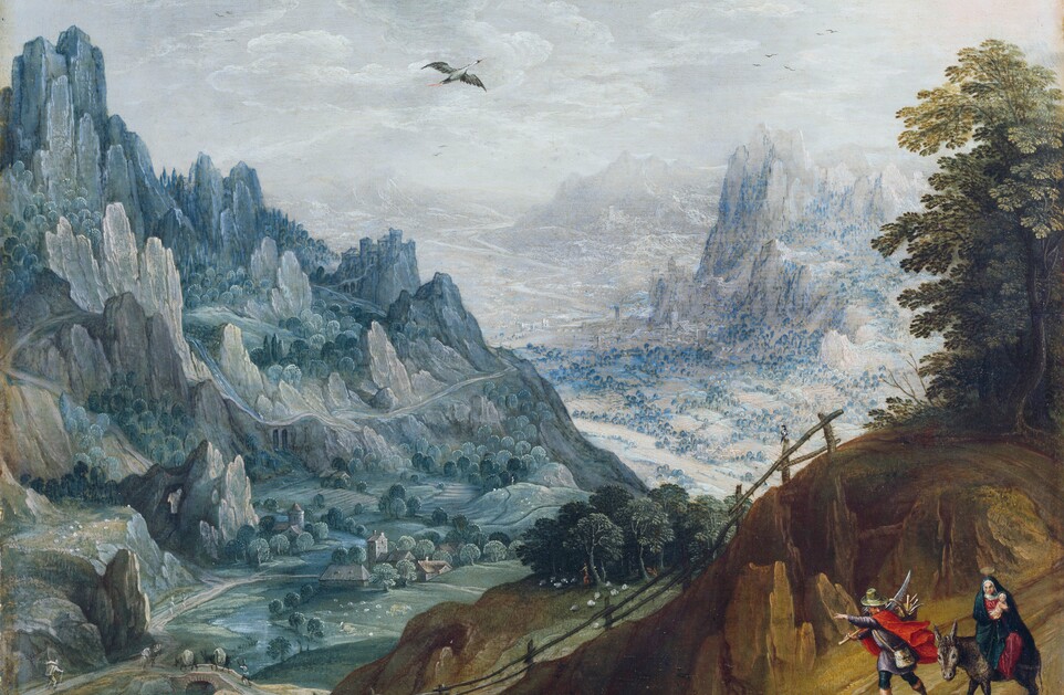 obias Verhaecht, Nachfolger (1561 – 1630) Landschaft mit der Flucht nach Ägypten (ohne Datum) Öl auf Eichenholz, 37 x 48 cm © Hamburger Kunsthalle / bpk Photo: Christoph Irrgang
