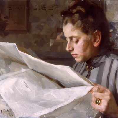 Anders Zorn (1860–1920), Die lesende Emma Zorn, 1887, Zornmuseet, Mora © Zornmuseet, Mora