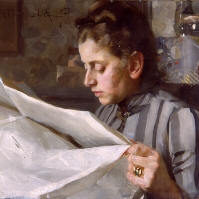 Anders Zorn (1860–1920), Die lesende Emma Zorn, 1887, Zornmuseet, Mora © Zornmuseet, Mora