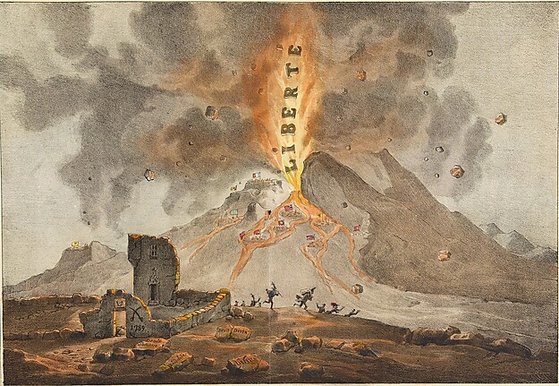 Auguste Desperet (1804–1865)  Dritter Ausbruch des Vulkans von 1789, 1833, Privatsammlung, Hamburg