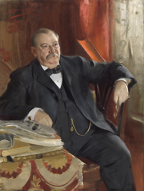Anders Zorn (1860–1920), Stephen Grover Cleveland, 1899, Öl auf Leinwand, 122 x 91,5 cm, National Portrait Gallery, Smithsonian Institution, Washington Schenkung des Reverends Thomas G. Cleveland Anders Zorn (1860–1920), Stephen Grover Cleveland, 1899, Öl auf Leinwand, 122 x 91,5 cm, National Portrait Gallery, Smithsonian Institution, Washington Schenkung des Reverends Thomas G. Cleveland