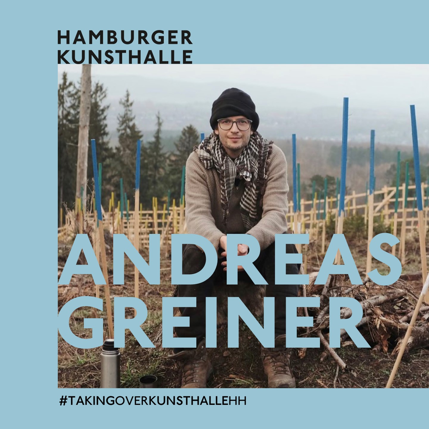 Andreas Greiner, auf der Ursprungsfläche von 'waldfuermorgen', Goslar im Herbst 2020, Foto: Paul Rohlfs/Studio Förster