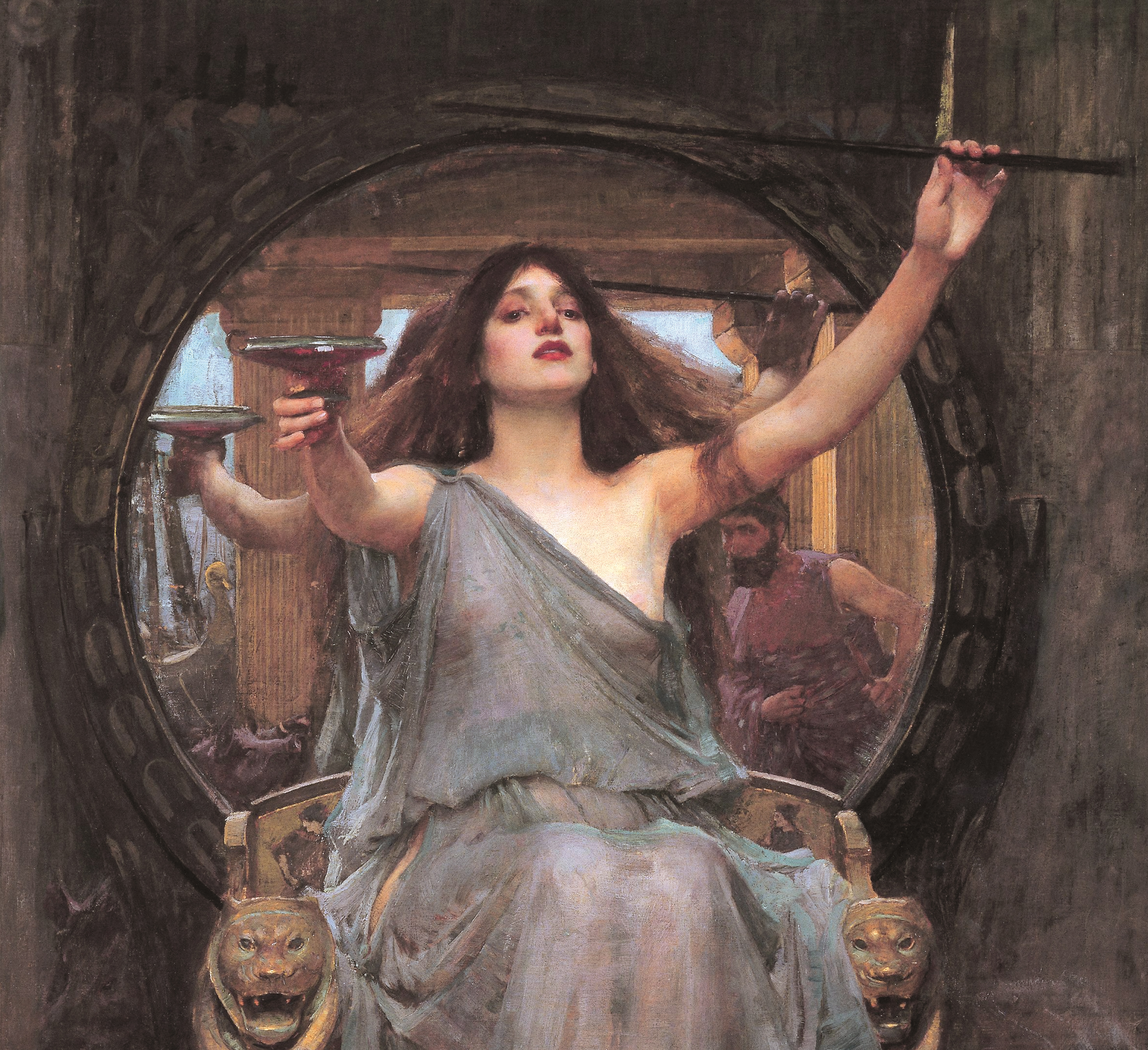 John William Waterhouse, Circe offering the cup to Ulyses, 1891, oil on canvas (Detail), © Gallery Oldham